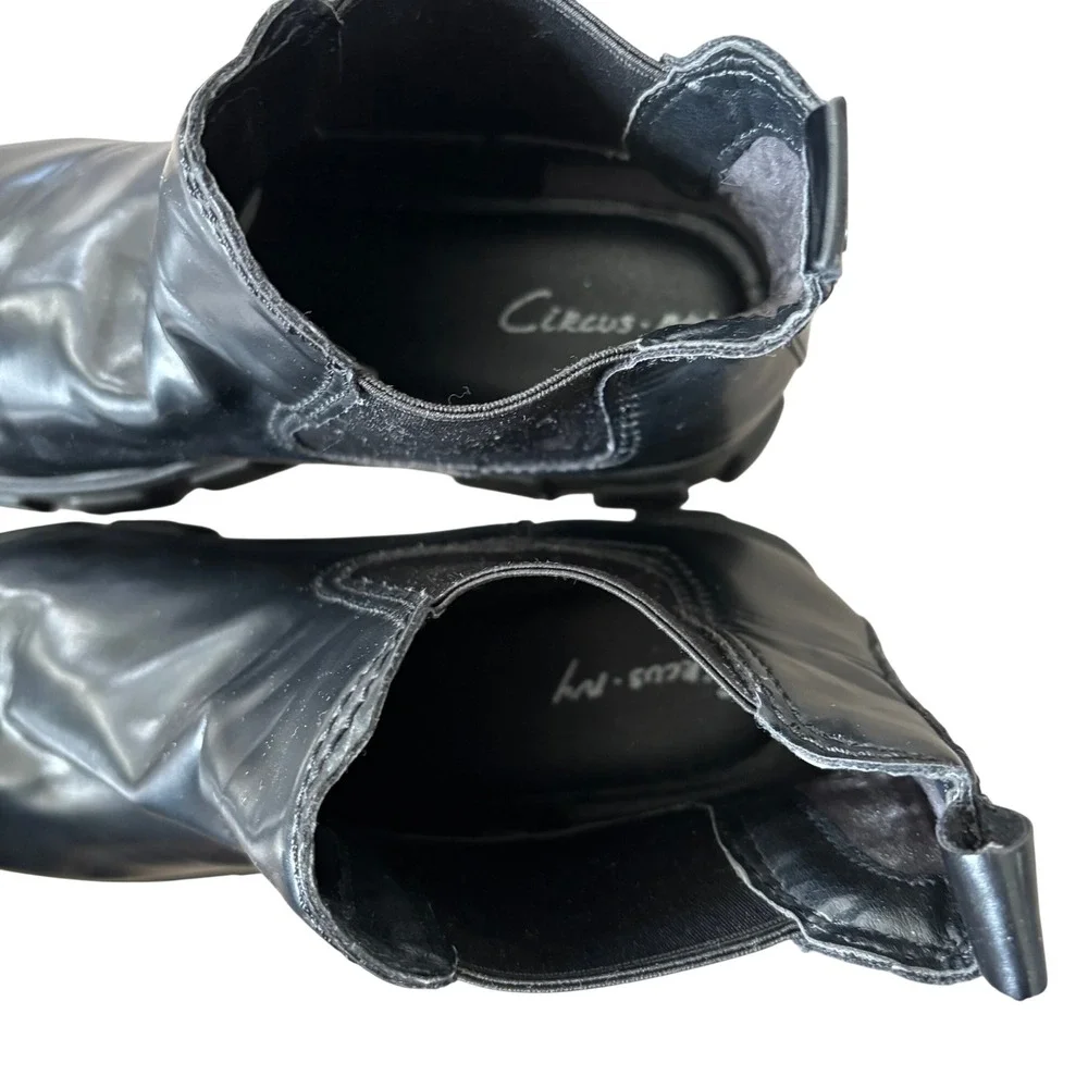 Circus by Sam Edelman Lug Sole Platform Chelsea Boots Sz 11 Black‎ Goth
